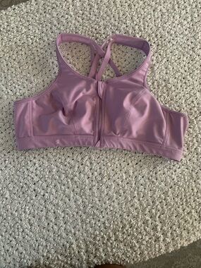 Glamorise light  purple Front-Zip High-Impact Sports Bra
